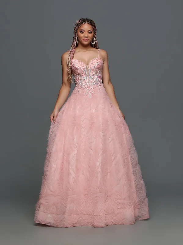 Candice Wang 72347 Size 16 Pink A Line 3D Lace Sheer Corset Prom Dress A Line Boho Skirt ballgown Sexy Lace Gown