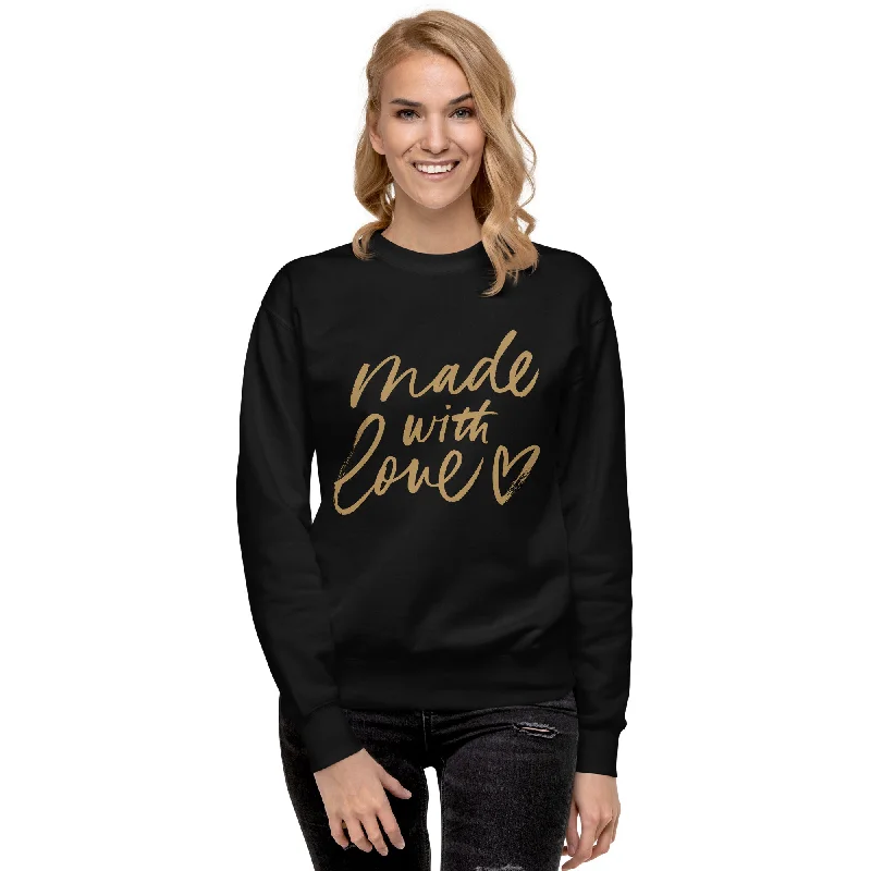 Made with Love Unisex Premium Sweatshirt, lioness-love Lightweight Hooded Sweatshirt