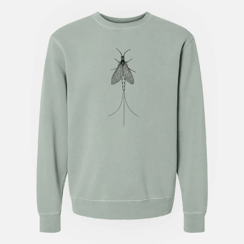 Ephemera Danica - Mayfly - Unisex Pigment Dyed Crew Sweatshirt Comfort Hoodie Sweatshirt