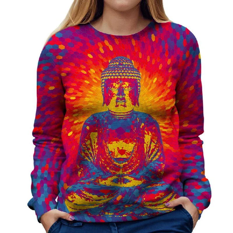 Crystal Buddha Womens Sweatshirt Loose Fit Hoodie Sweatshirt