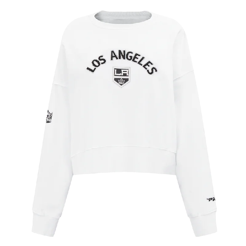 SUDADERA DE CUELLO REDONDO NHL LOS ANGELES KINGS CLASSIC CHENILLE PARA MUJER Comfy Sweatshirts for Women