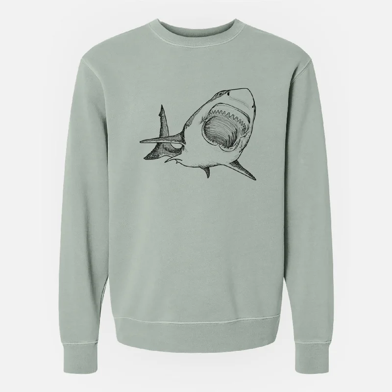 Great White Shark - Unisex Pigment Dyed Crew Sweatshirt Sporty Sweatshirts for Women