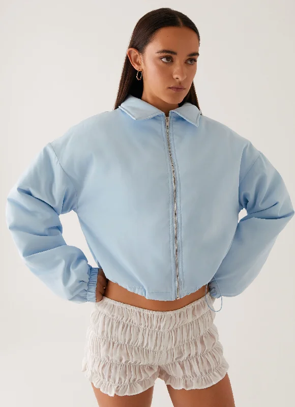 Baltimore Bomber Jacket - Pale Blue Women's quilted jackets