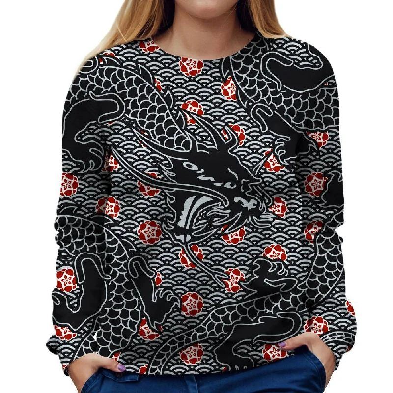 Hidden Dragon Womens Sweatshirt Casual Pullover Hoodies