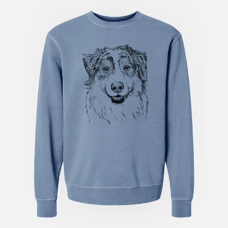 Bare Aonghus the Australian Shepherd - Unisex Pigment Dyed Crew Sweatshirt Hoodies & Sweatshirts Fashion