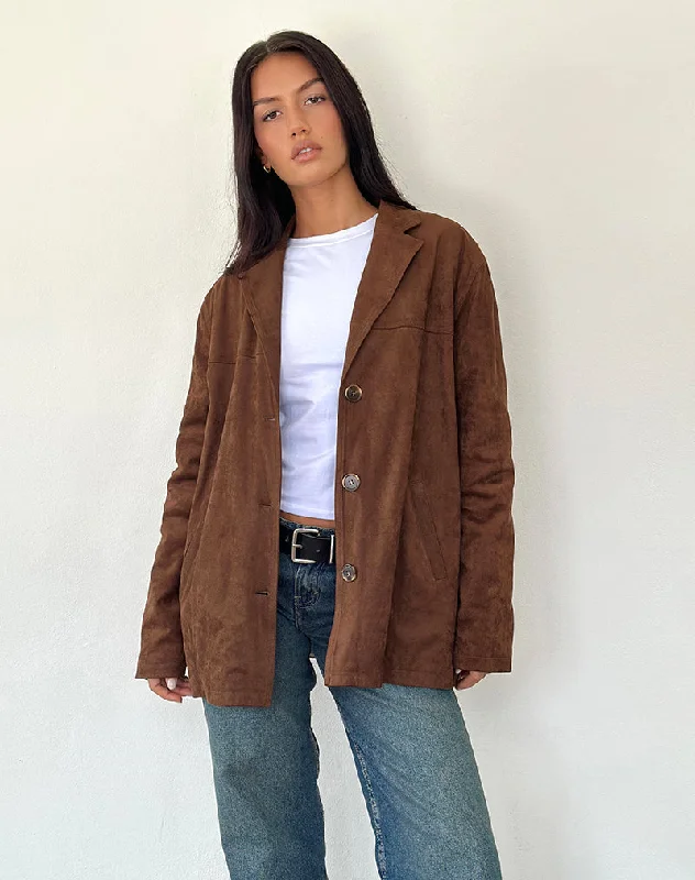 Wita Jacket in Suede Brown Women's affordable jackets