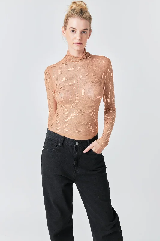 Rhinestone Mesh Bodysuit
