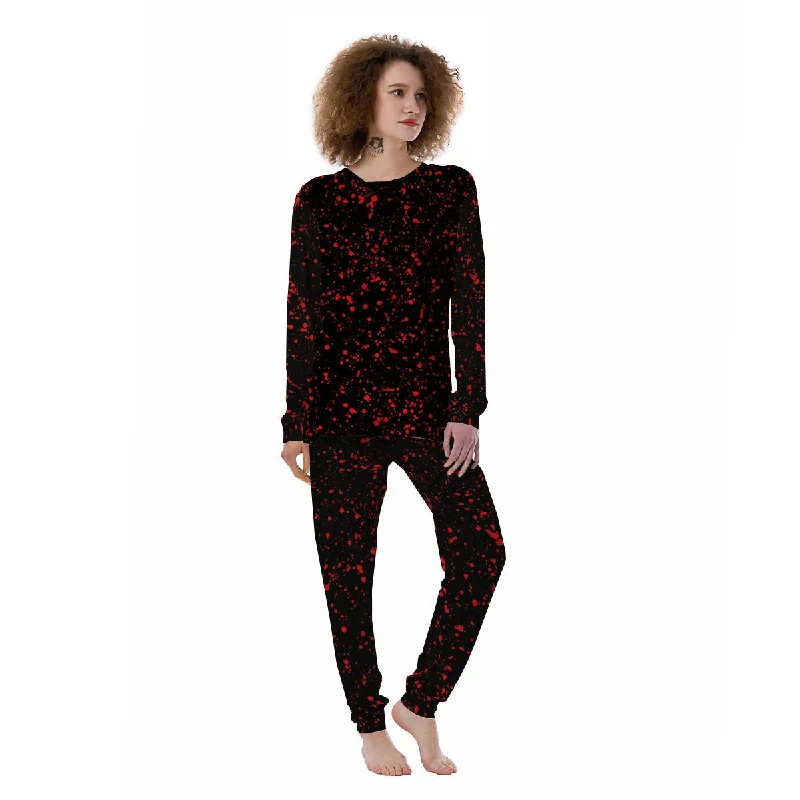 Blood Red Print Pattern Women's Pajamas Best pajama sets for pregnancy