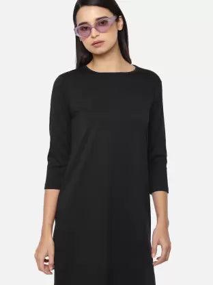 Women plain Night Dress  (Black) Affordable pajama sets