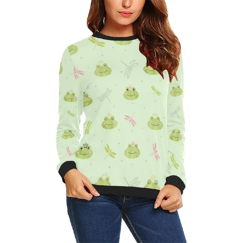 Frog Prince Crown Pattern Print Women Crewneck Sweatshirt Zara sweaters