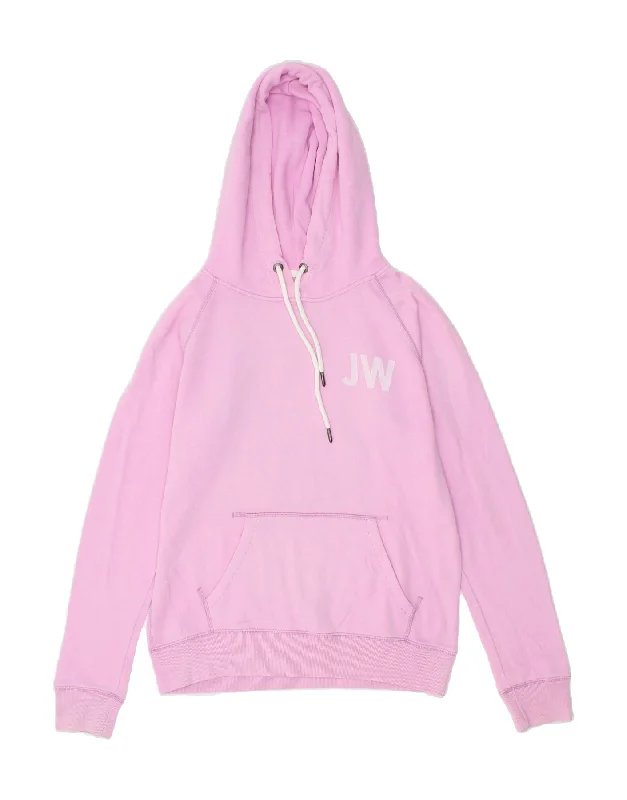 JACK WILLS Womens Oversized Graphic Hoodie Jumper UK 10 Small Pink Cotton Cashmere sweaters