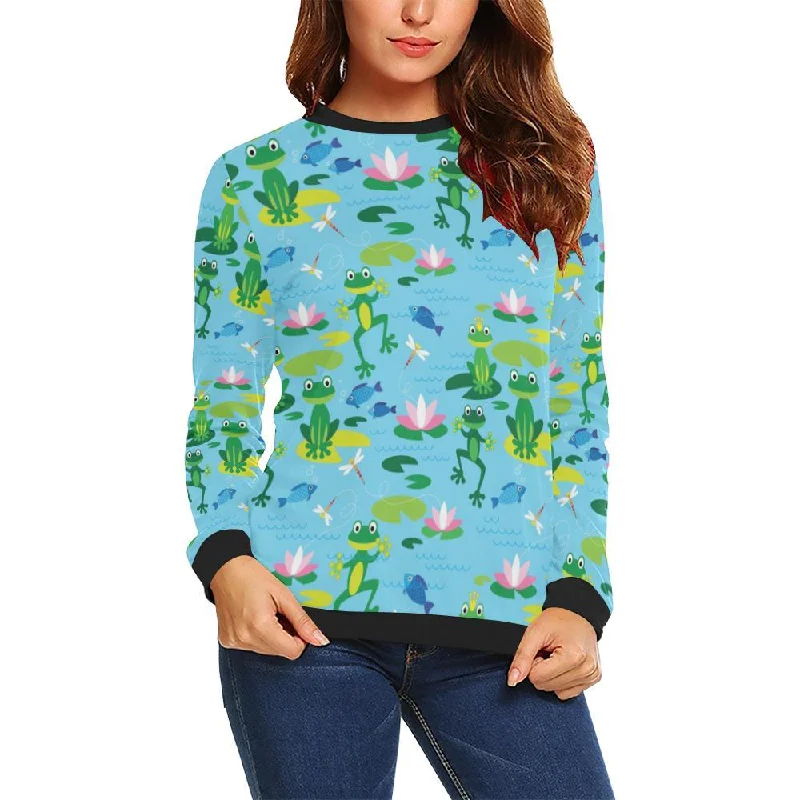 Print Pattern Frog Women Crewneck Sweatshirt Casual sweaters