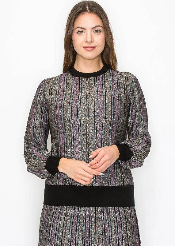 Radiant Stripe Knit Top Holiday sweaters