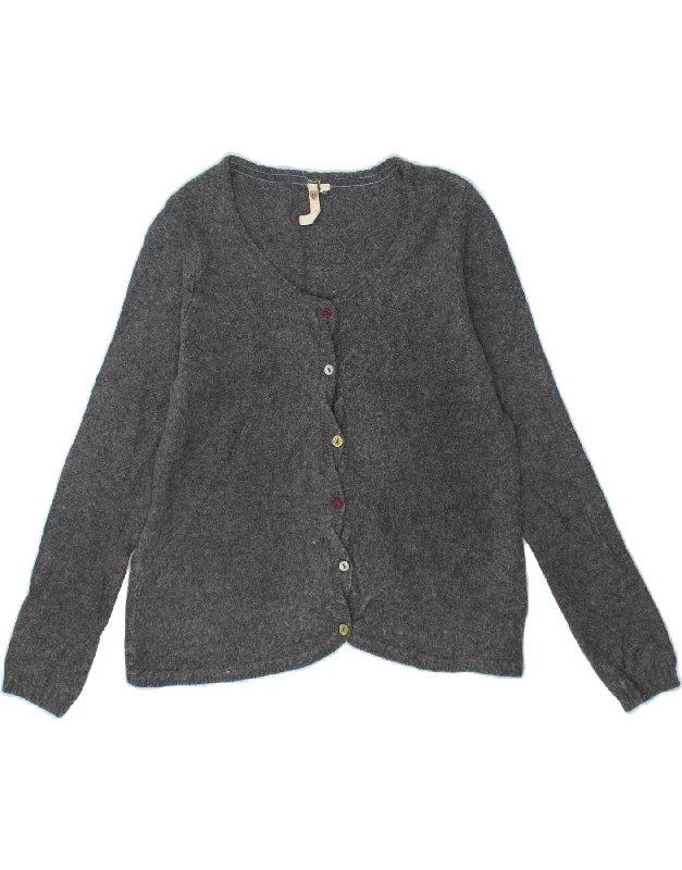 WHITE STUFF Womens Crop Cardigan Sweater UK 12 Medium Grey Flecked Nylon Best sweaters for casual wear