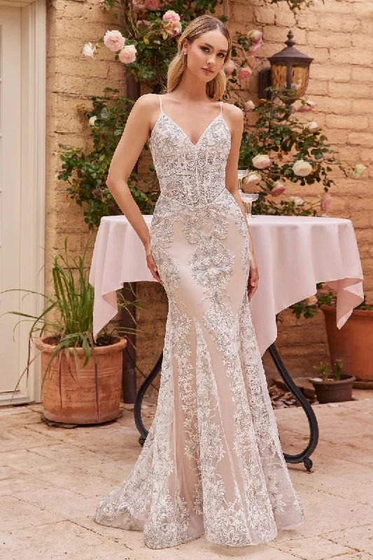 Cinderella Divine J859W: Enchanting Wedding Gown for the Modern Princess Long Sleeve Gown