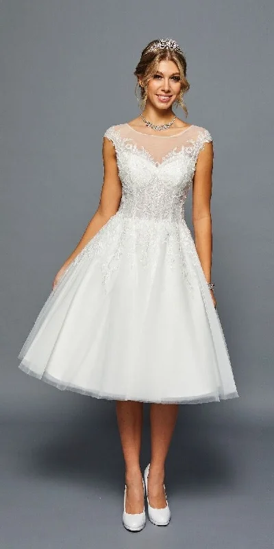 DeKlaire Bridal 460 Short A-Line Wedding Dress Simple Wedding Dress