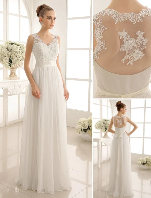 Ivory Wedding Dress Lace Sash Bow Sequins Wedding Gown Exclusive Mermaid Style Gown