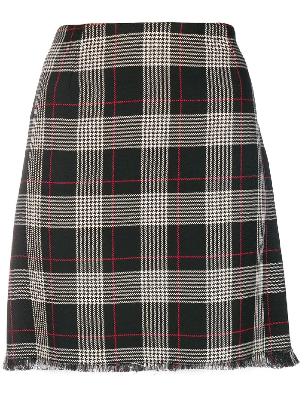 frayed plaid skirt Low-rise unclassified skirts