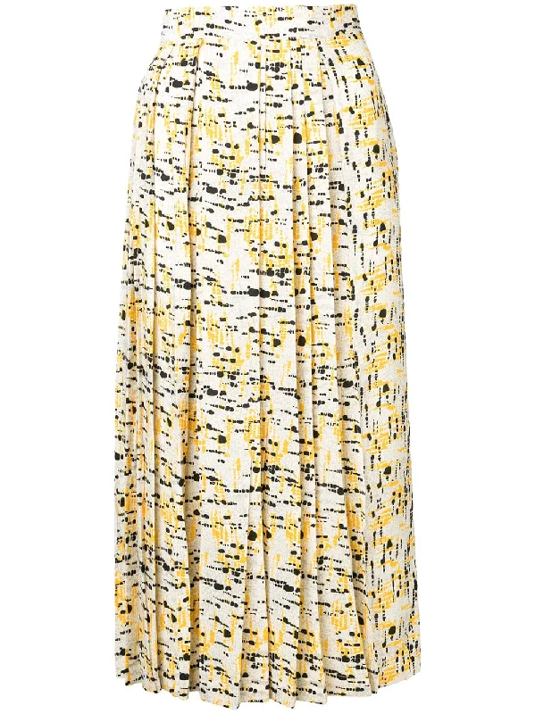 pleated splatter print skirt Bold pattern unclassified skirts