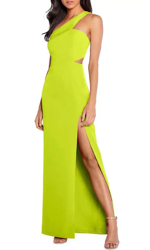 Aidan Mattox MN1E203657 - Asymmetric High Slit Evening Gown Wrap party dresses