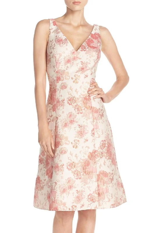 Aidan Mattox Sleeveless V-Neck Floral Cocktail Dress MD1E200066 - 1 Pc Watermelon Multi in Size 6 Available Cheap party dresses