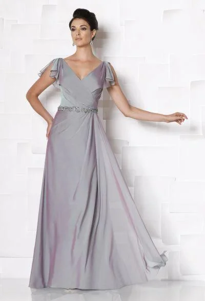 Mon Cheri Flutter Sleeves A-Line Gown in Purple Haze 113619 Y2K party dresses