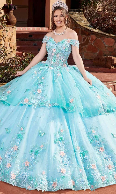 Rachel Allan RQ2179 - Off Shoulder Tiered Ballgown Cotton party dresses