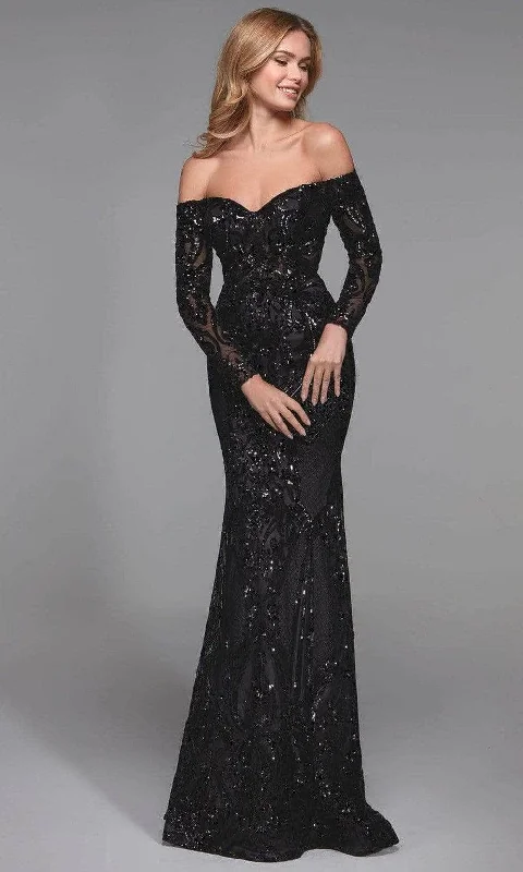 Sequin Off Shoulder Evening Gown 27544 Fall party dresses