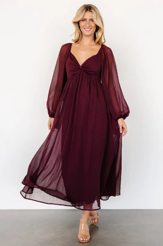 Dione Midi Dress | Mahogany Off-shoulder midi dresses