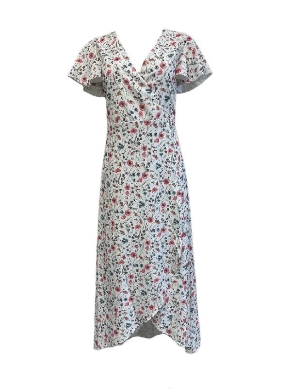 LOST IN LUNAR Women's White Floral Print Wrap Maxi Dress Size XS NWT Party maxi dresses