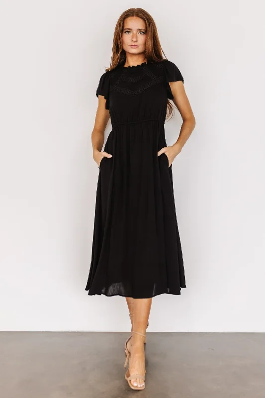 Prestyn Midi Dress | Black Budget-friendly midi dresses