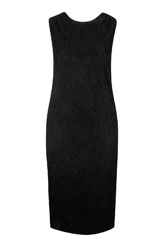 Topshop Womens Crinkled Twist Back Midi Black Dress Fashion-forward midi dresses