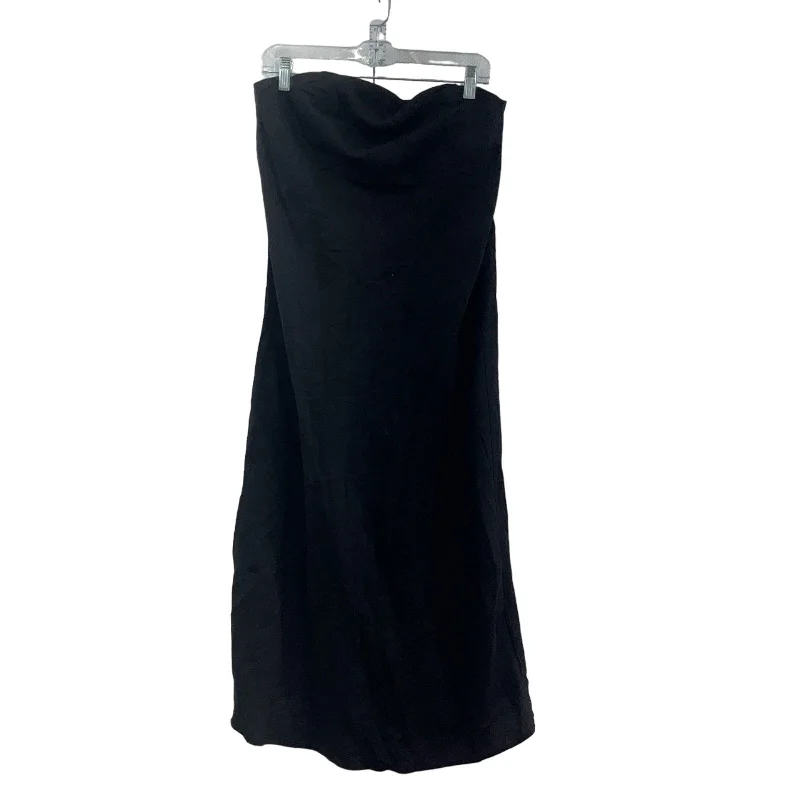 Banana Republic Black Linen Sleeveless Tube Mini Dress Size 8 NWT Womens Summer Skater Skirt