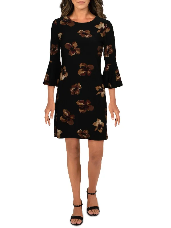 Plus Womens Floral Mini Evening Dress Trendy Mini Skirt