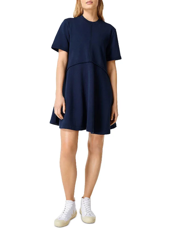 Womens Jersey Mini Fit & Flare Dress Flirty Mini Skirt