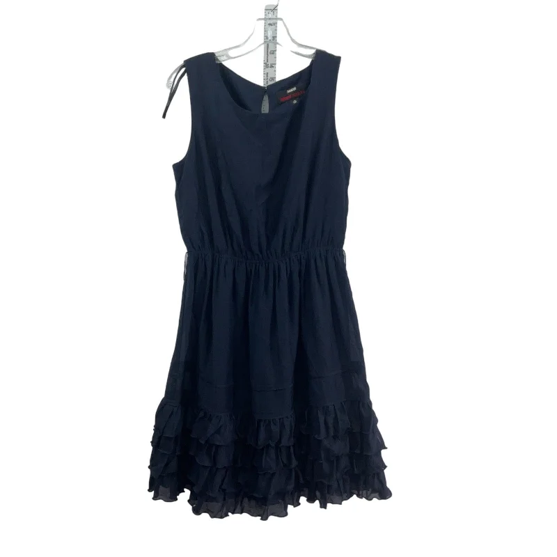 Women's Miss Sixty Navy Ruffle Tank Mini Dress Size 6 Polyester Preowned Boho Chic Mini Skirt