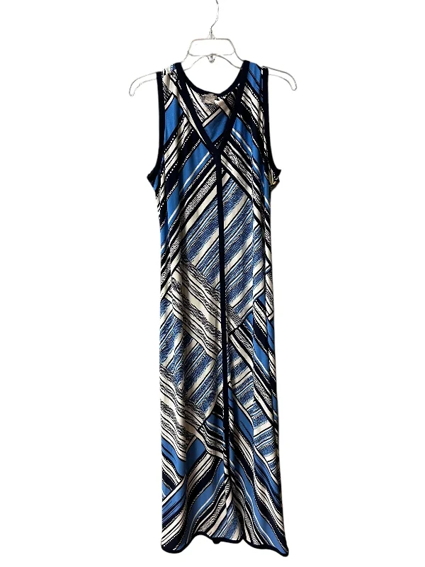 Dress Casual Maxi By Chicos In Blue & White, Size: Xl Sleek Maxi Skirt