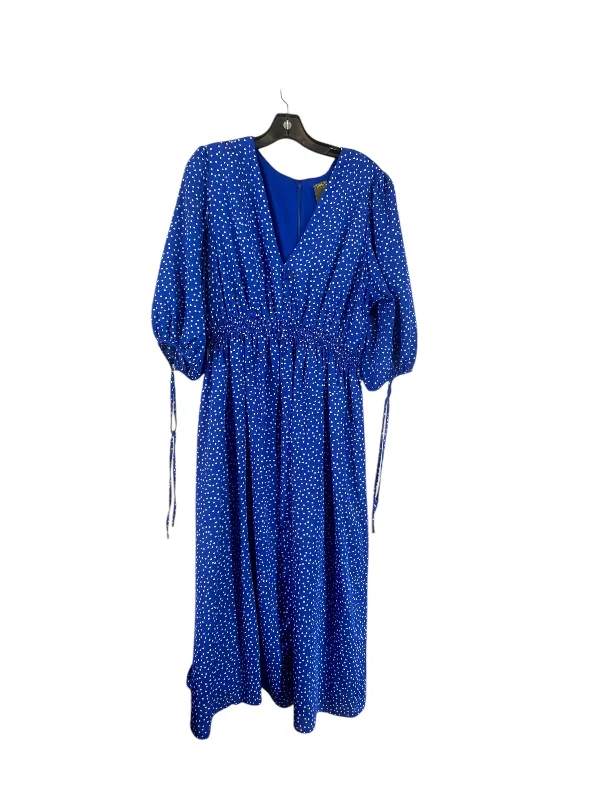 Dress Casual Maxi By Taylor In Blue & White, Size: 14 Denim Maxi Skirt