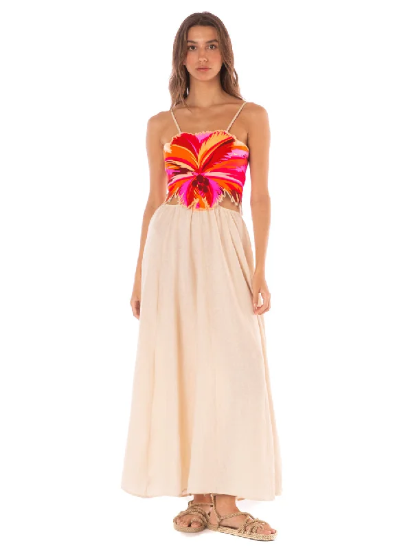 Maaji Boho Sunrise Owen Long Dress Ruffle Long Maxi