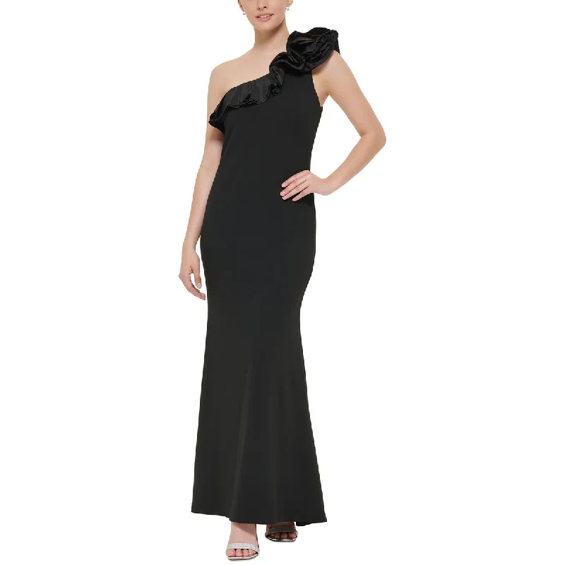 Petites Womens Ruffled Long Evening Dress Maxi Skirt Collection