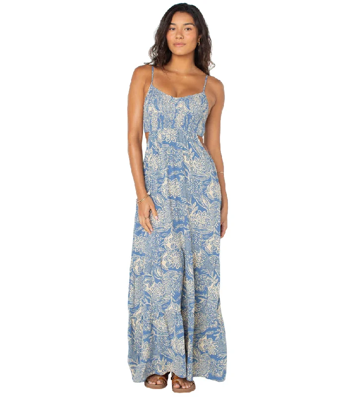 Roxy Hot Tropics Printed Maxi Dress Flowing Boho Skirt