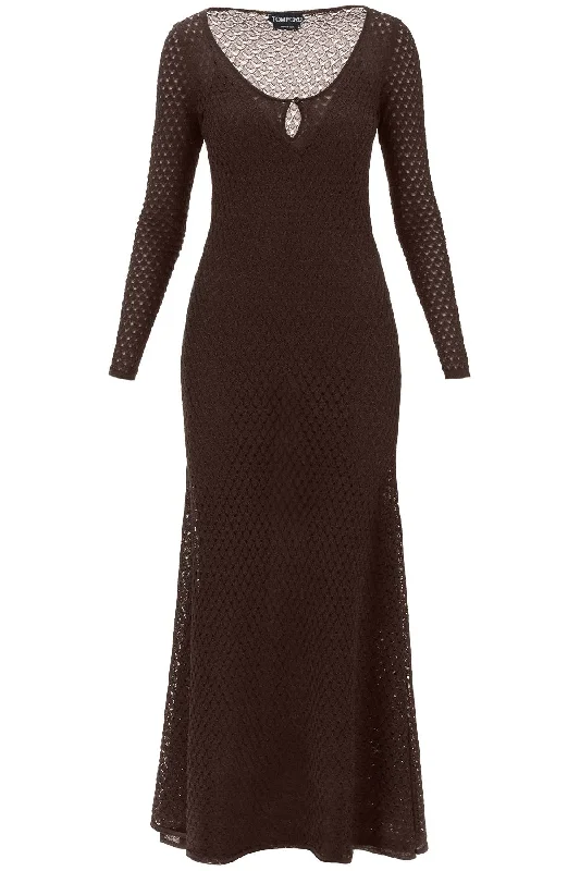 Tom Ford long knitted lurex perforated dress Maxi Skirt Casual