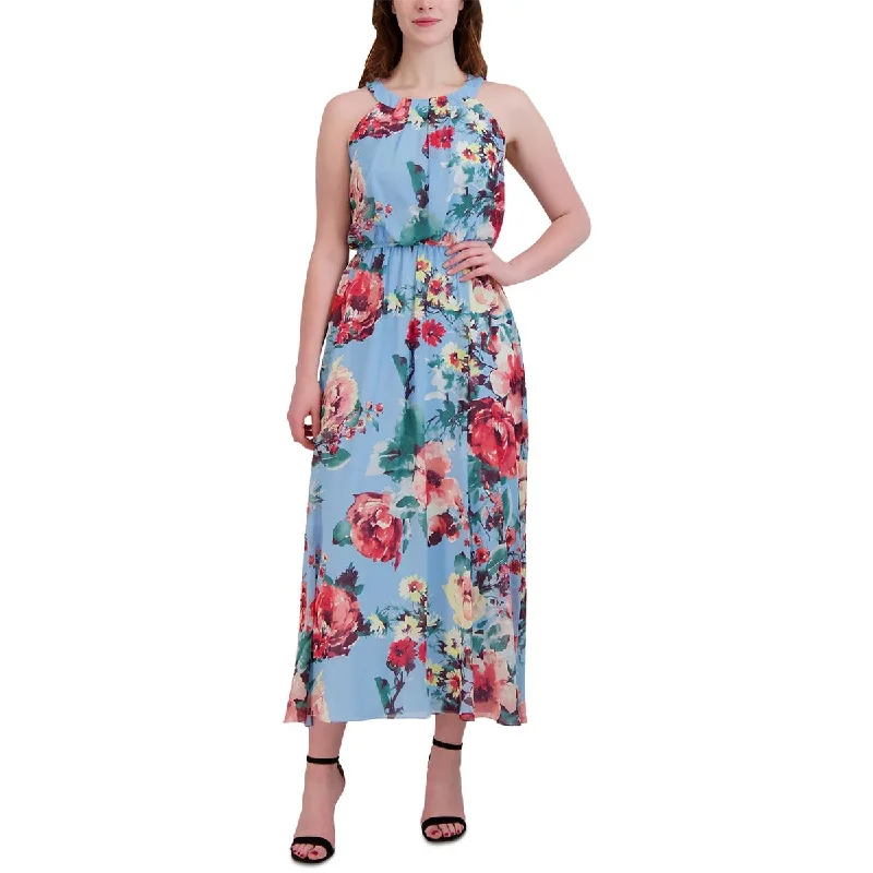 Womens Floral Sleeveless Maxi Dress Comfortable Long Skirt