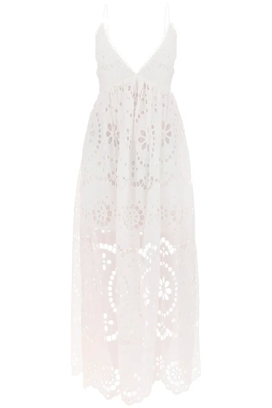 Zimmermann lexi maxi dress in broderie anglaise Tulle Layered Maxi