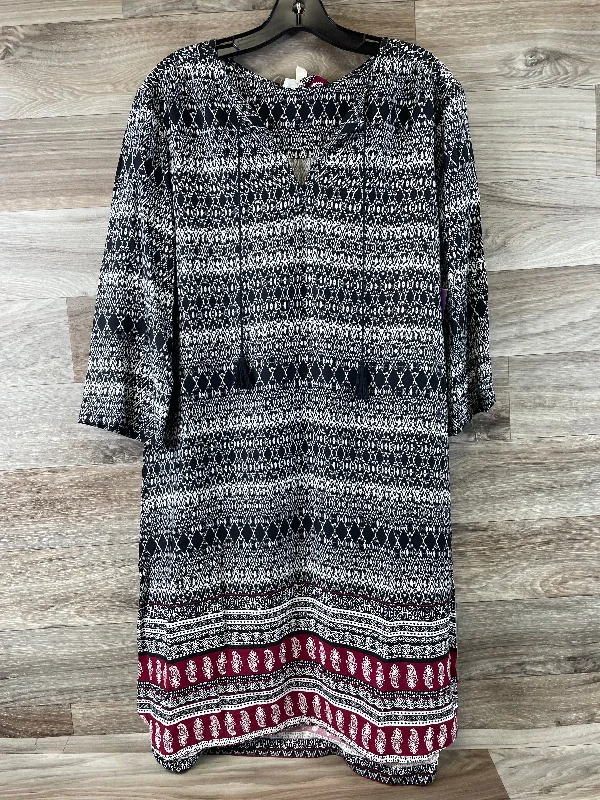 Black & White Dress Casual Midi Beachlunchlounge, Size M Front Button Midi