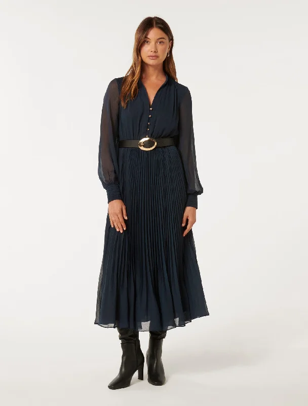 Misha Pleated Midi Dress Midi Skirt Blouse