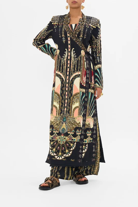 HAND EMBELLISHED CROSS OVER COAT THEY CALLED HER NEFERTARI Velvet unclassified dresses