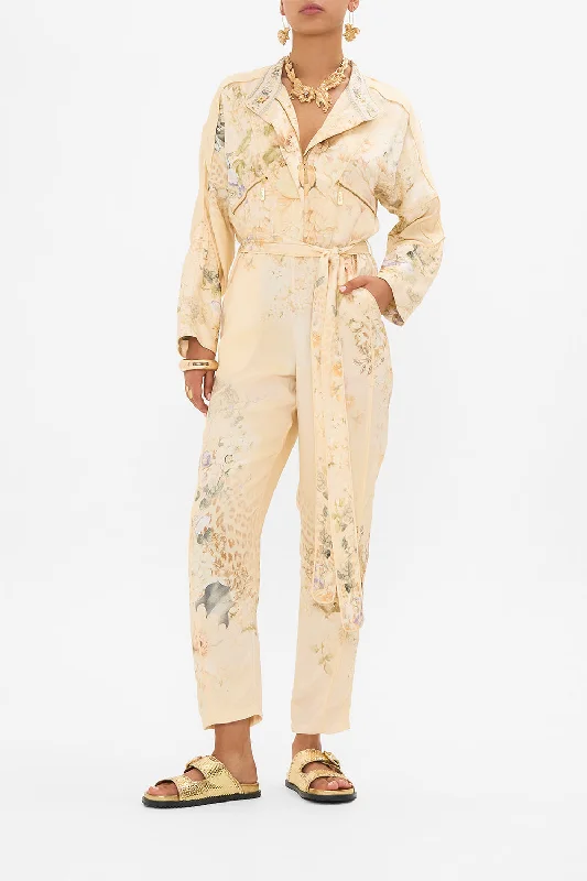 ZIP FRONT PANEL JUMPSUIT ADORNED IN ANTIQUITY Casual unclassified dresses