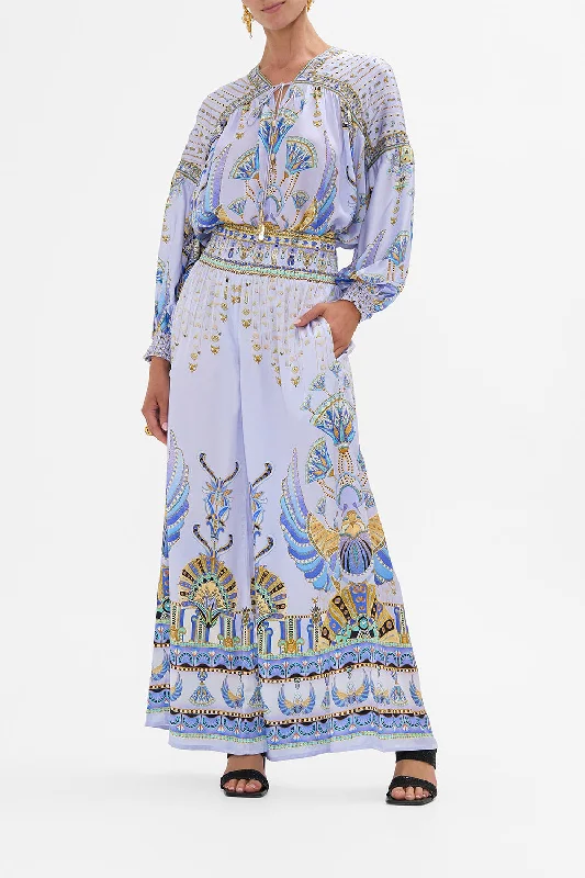 SHIRRED WAIST PANT UNDER SCARAB SKIES Denim unclassified dresses