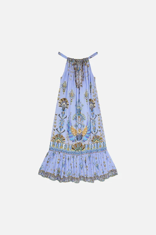 KIDS FRILL HEM DRESS 12-14 UNDER SCARAB SKIES Open-back unclassified dresses